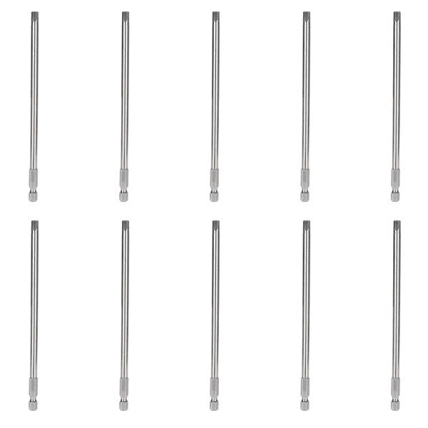 10Pcs Screwdriver Bit Electric 5mm Hex Strong Magnetic Hardened Hardware Hand Tool S1/4 150mm