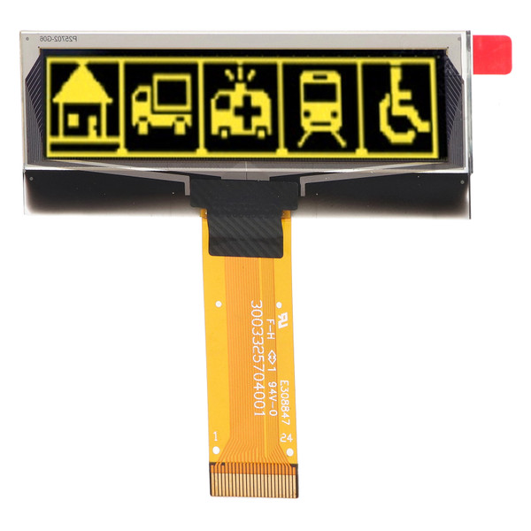 Organic Light Emitting Diode Display Module 2.23in 123x32 Resolution SSD1305 SPI IIC Interface 24 Pin Screen Module Yellow