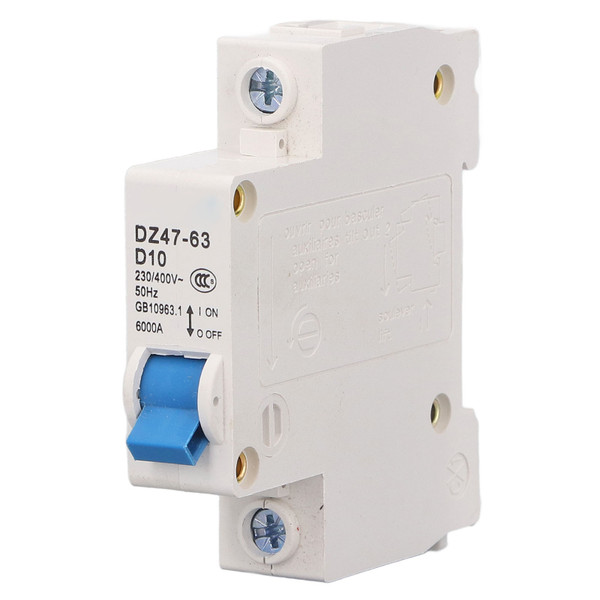 Mini Circuit Breaker 1P  400V Din Rail 10A 6000 Breaking Capacity Circuit Breaker