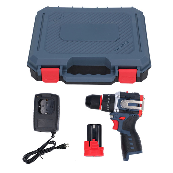 18V Electric Power Drill Set Pure Copper Brushless Motor Cordless Drill Driver for Wood Metal Ceramic Drilling 100‑240V US Plug