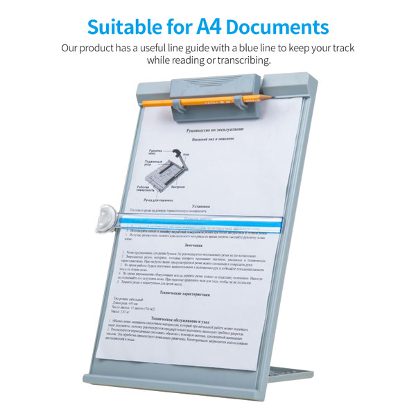 JIELISI A4 Reading Holder Desktop Document Holder With Adjustable Clip Document Reading Stand For Office/School/Home