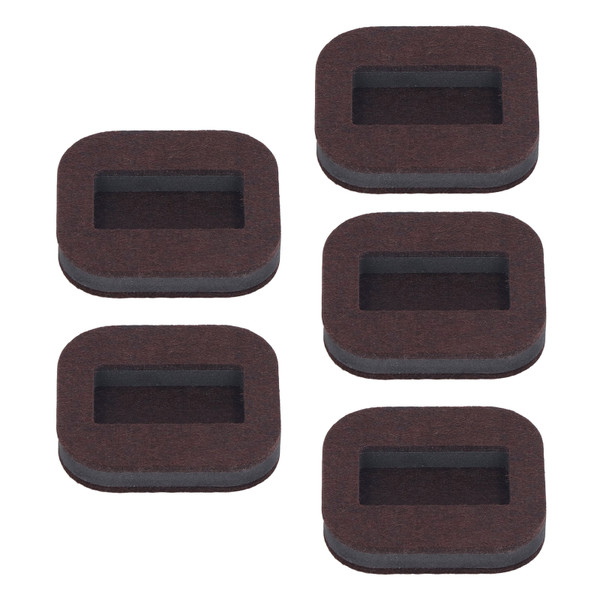 5 Pcs Felt Caster Cup Rectangle Concave Office Chair Roller Fixing Pad Furniture Wheel Caster Cup for Hardwood Brown