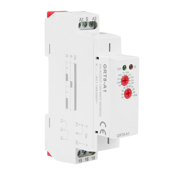 GRT8-A1 Mini Power On Delay Time Relay DIN Rail Type AC/DC 12V~240V