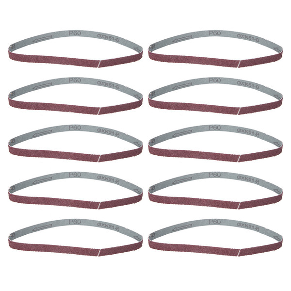 10 PCS Abrasive Sanding Belt Circular Grinding Belt 457x13mm Aluminum Oxide GXK51-B(60)