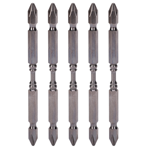 5Pcs Electric Screwdriver Bit 2Head AntiSlip Alloy Steel Hand Tool Hardware CType 110mm