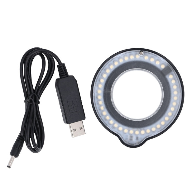LED Polarized Ring Light Brightness Adjustable Anti Glare Oil Proof Lens Microscope Ring Light