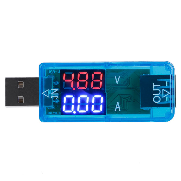 USB Color LCD Voltmeter Ammeter Current Meter Multimeter Charger USB Tester (Blue)