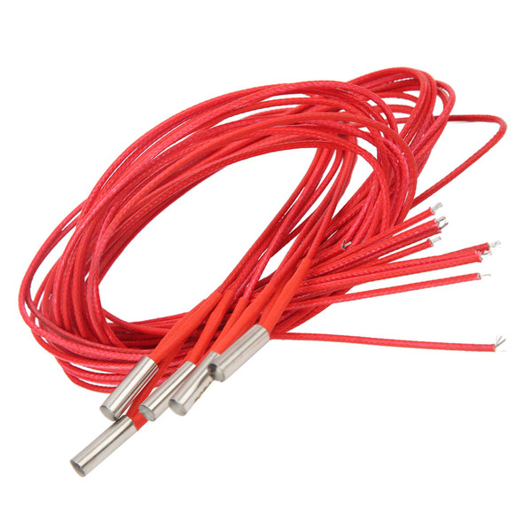 5Pcs Heater Cartridge DC 24V 40W Stainless Steel 6x20mm Accessory for 3D Printer 1m / 3.28ft