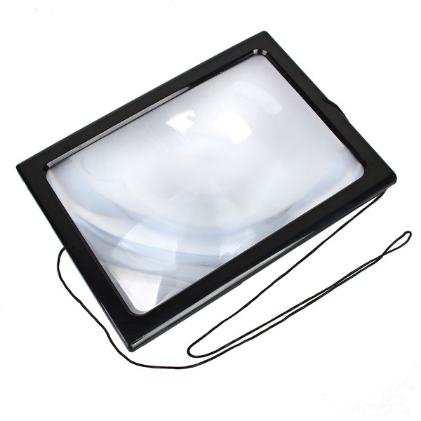 Large A4 Page Hands Free 3x Magnifying Glass With Light LED Magnifier Reading