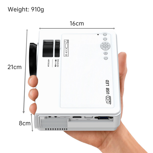 Mini Projector with WiFi Android 9.0 System Support 210in Display Same Screen Technique Movie Projector Built-in Dual Speaker with Remote Control Support TV Box Computer Flash Disk TF Card for Home Theater Outdoor Media Player Entertainment