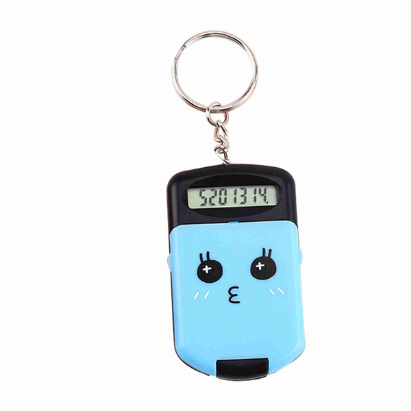 Mini Calculator Cute Cartoon with Keychain 8 Digits Display Portable Pocket Size Calculator for Children Students School Supplies