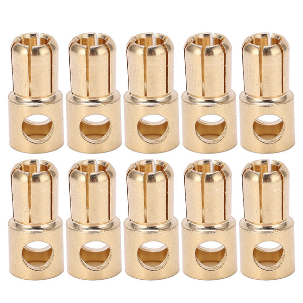 10 Pcs 6mm Banana Plug Gold Plated Male Connector Adapter for RC Battery ESC Motor