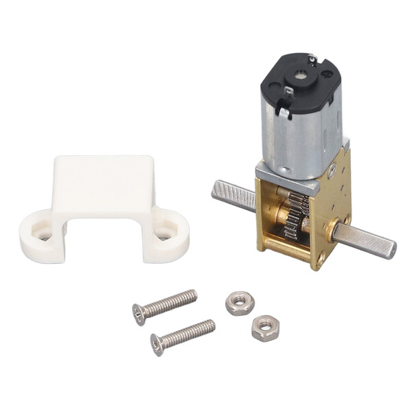 Double Shaft Worm Gear Motor High Torsion Brush Speed Reduction Motor with Fixing Mount DC3V 15RPM