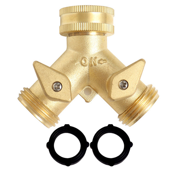 Water Y Connector Brass Tight Connection High Temperature Resistance 2 Way Faucet Splitter Type A