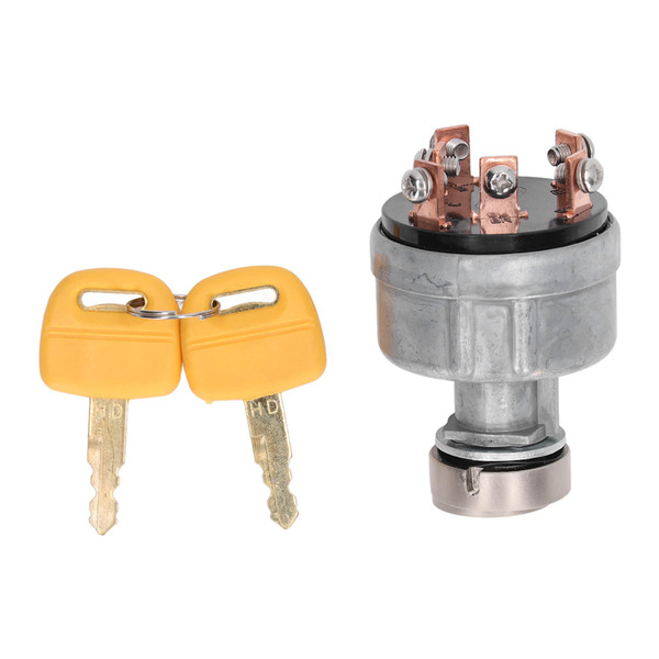 Starter Ignition Switch 6 Pin with Protective Cover 2 Keys for Kato HD200 Excavator