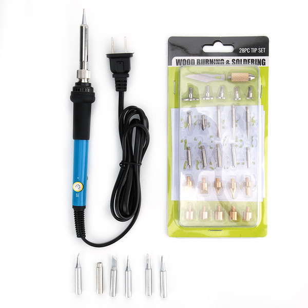 35 Pcs Woodburning Tool Kit Soldering Iron Kit Pyrography Set   60W 200~450℃