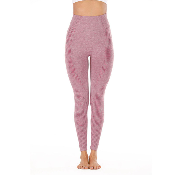 Women Workout Leggings High Waist Hip Lifting Breathable Comfortable Sports Leggings Wine Red L