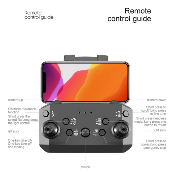 Remote Control Drone with Camera 4K Dual Camera 3 Sided Obstacle Avoidance Optical Flow Hover Remote Control Quadcopter for Kids Adults