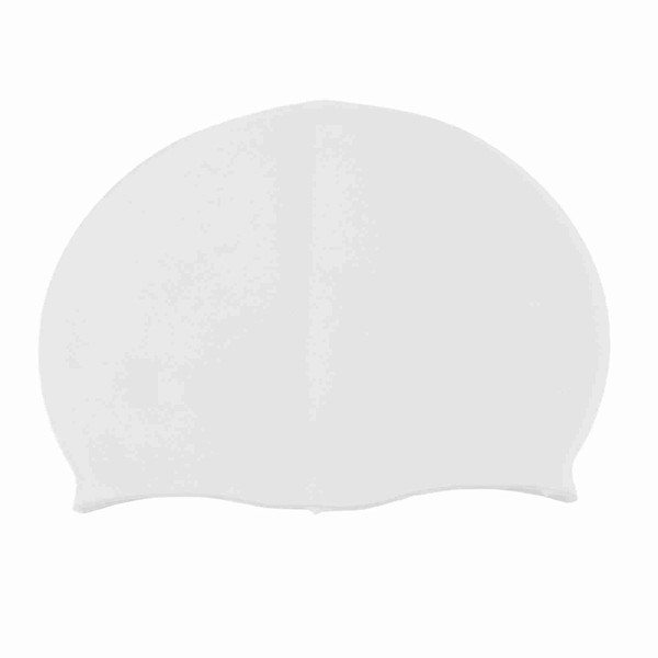 Durable Unisex Silicone Waterproof Swimming Cap Solid High Elastic Swimmer Hat White