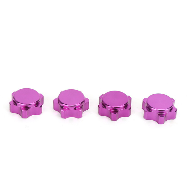 4pcs 17mm Aluminium Alloy Wheel Hub Nut Anti Dust Cover for HSP94762 94886 1/8 RC Car(Purple )