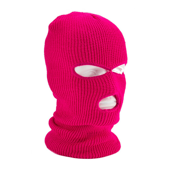 Knitted Full Face Mask with 3 Holes Winter Warm Knit Mask Elastic Ski Mask