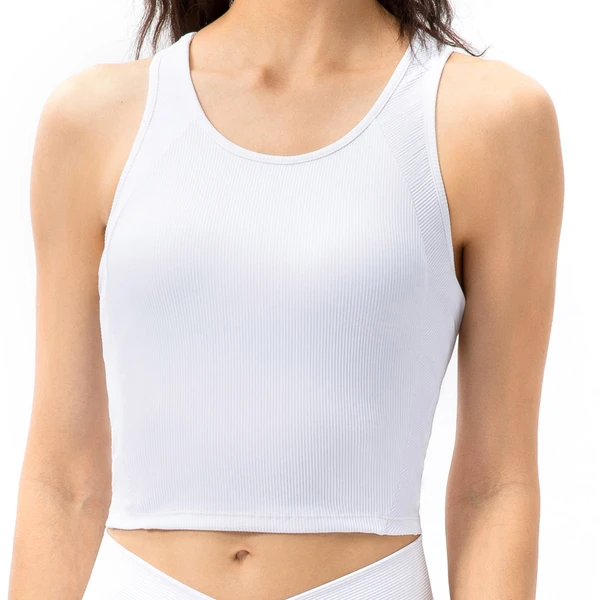 Women Yoga Tank Tops with Built in Bra Crop Sports Vests for Workout Running Gym Home