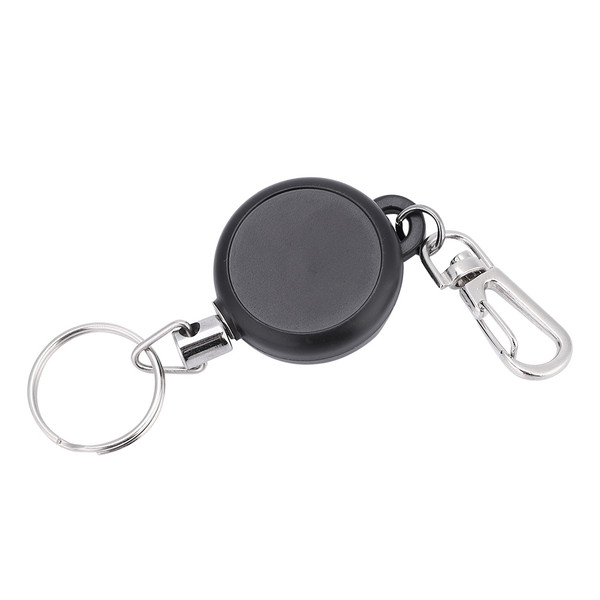60cm Stainless Steel Wire Rope Retractable Key Chain Stretching Key Clasp Anti Lose Keyring