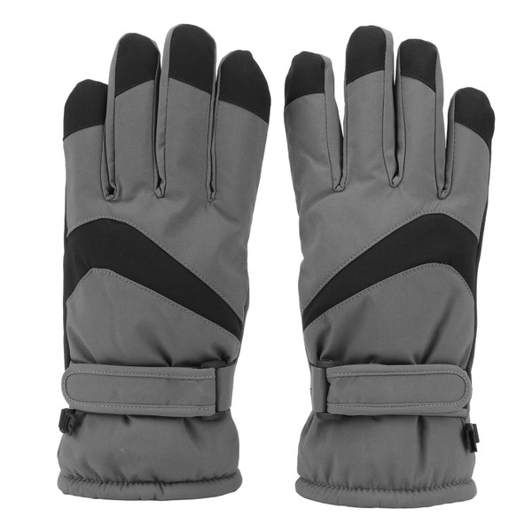 1Set Winter Touchscreen Gloves Waterproof Thickened Fleece Warm Gloves for Men Women Outdoor Cycling Skiing Gray L
