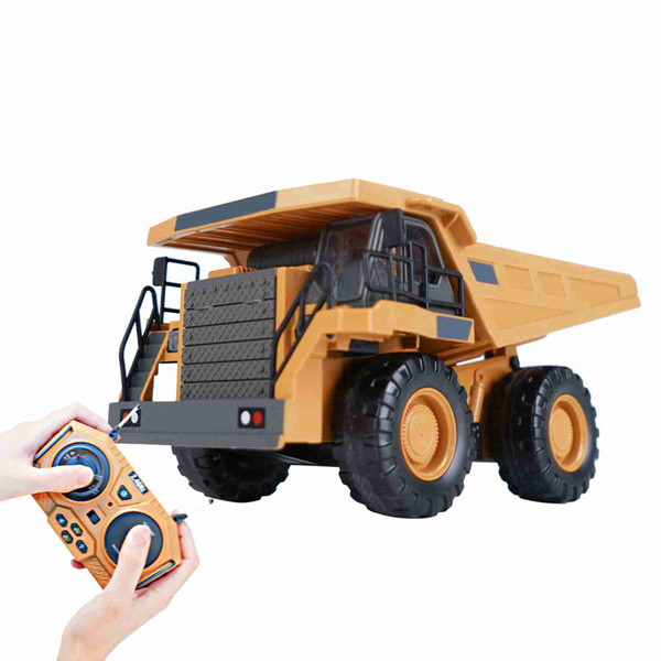 RC Dump Truck 1/24 2.4GHz 9CH RC Construction Truck Engineering Vehicles Educational Toys for Kids with Light Music