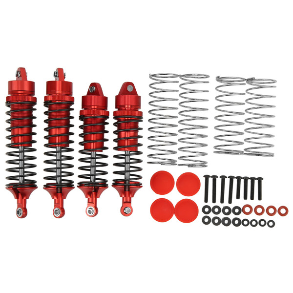 Front Rear RC Shocks Absorber Elastic Spring Aluminum RC Shocks Absorber Set for ARRMA 1/10 RC Car Red