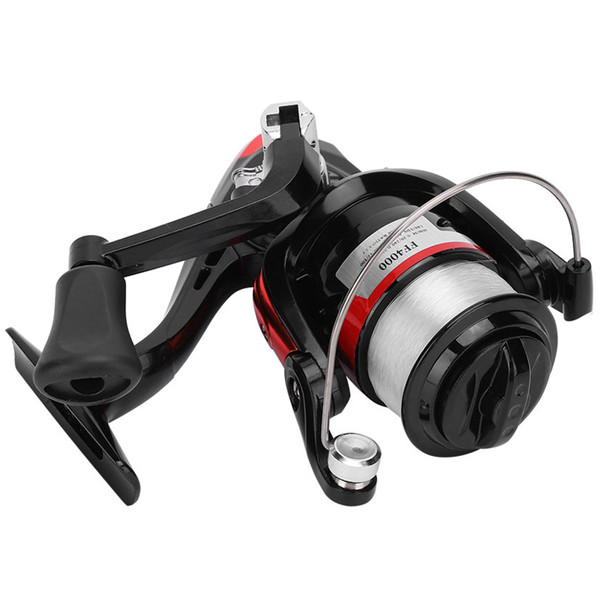 Portable Fishing Reel Casting Rods with Fish Wire Spinning Reel Fishing Accessory(black red )