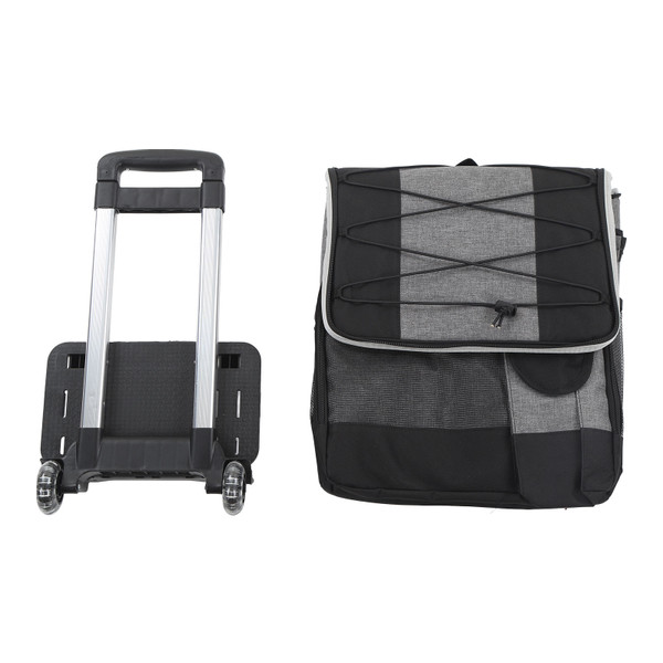 35L Rolling Cooler Bag with Wheels Waterproof Oxford Cloth Insulation Bag Lever Type Trolley Box Gray