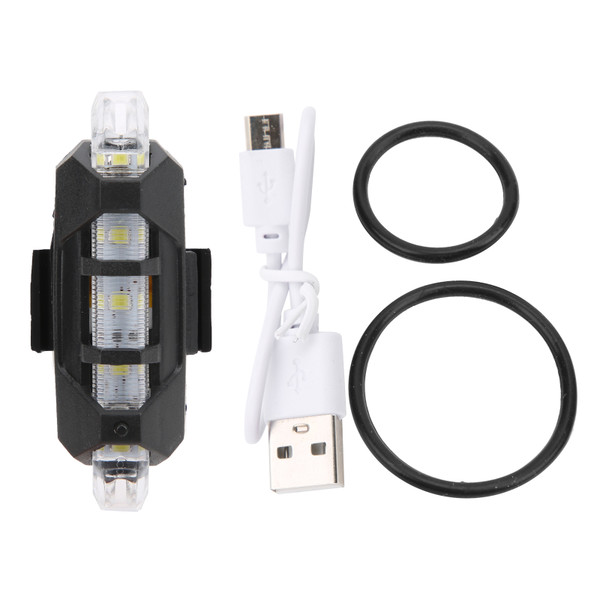USB Rechargeable Waterproof Bicycle Tail Light Cycling Rear LED Warning Light Cycling AccessoryWhite