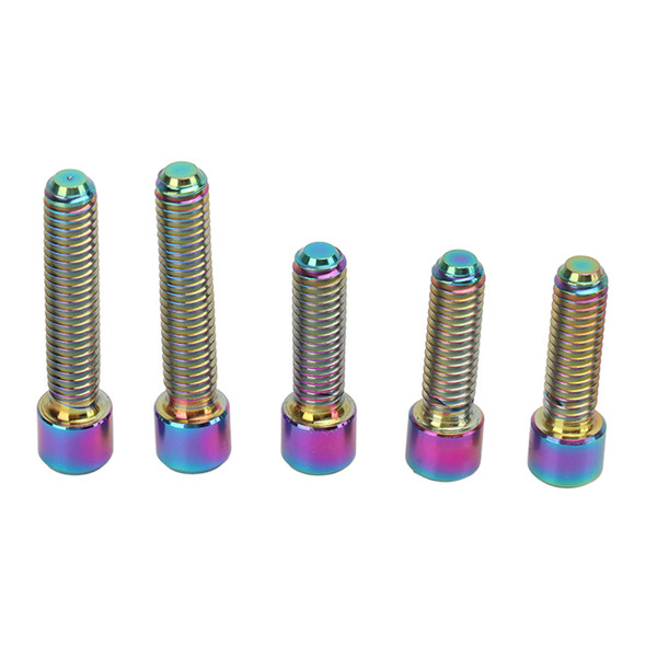 5Pcs Derailleur Screws M4 3Pcs 13.5 2Pcs 20mm Titanium Alloy Rustproof Easy Installation Cage Screws for Mountain Bike Colorful
