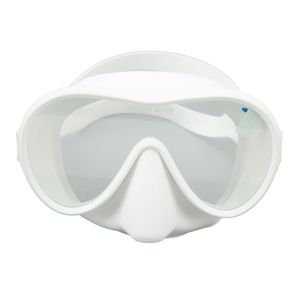Scuba Diving Goggles Anti Fog Tempered Glass Snorkeling Dive Mask with Silicone Strap Foldable Panoramic View Swim Goggles White