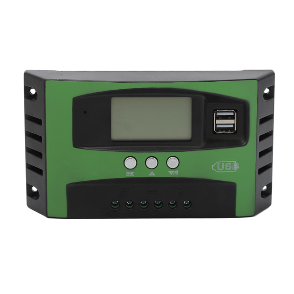 MPPT Solar Panel Controller with Dual USB Ports LCD Display Automotive Solar Charge Regulator 12V 24V 30A