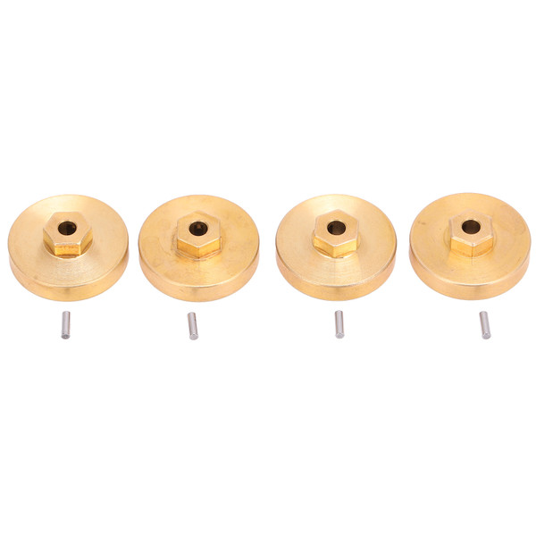 4Pcs Brass Wheel Hub Counterweight Combiner 1/24 Simulation RC Car Parts for Axial SCX24 90081