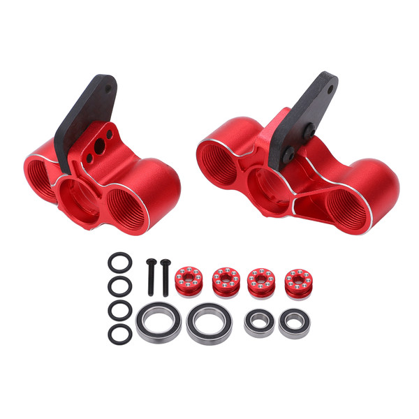 1 Pair RC Front Steering Cup Aluminum Alloy with Enlarged Bearings for ARRMA Remote Control VehiclesRed