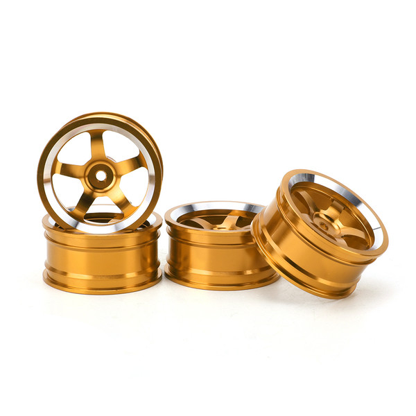 4Pcs 1/10 Aluminum Alloy Wheel Hub Accessory RC Parts Fit for HSP 94123 Touring Drift CarYellow