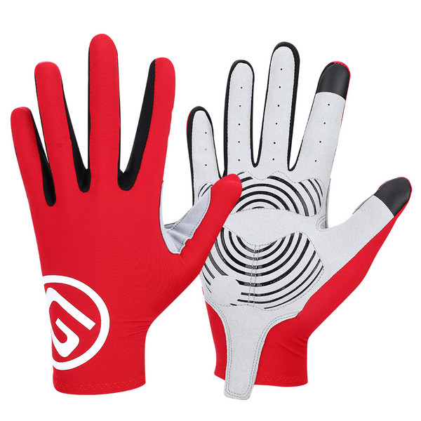 GIYO Touch Screen Long Full Fingers Gel Sports Cycling Gloves Bicycle Gloves(red XXL)