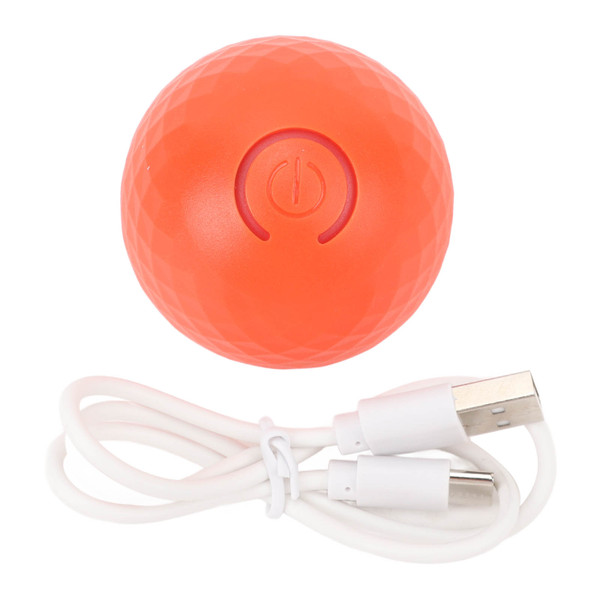Active Rolling Ball for Dogs PC TPU Motion Activated Automatic Rolling Moving Ball Interactive Dog Toy with LED Light for Small Medium Large Dogs Orange