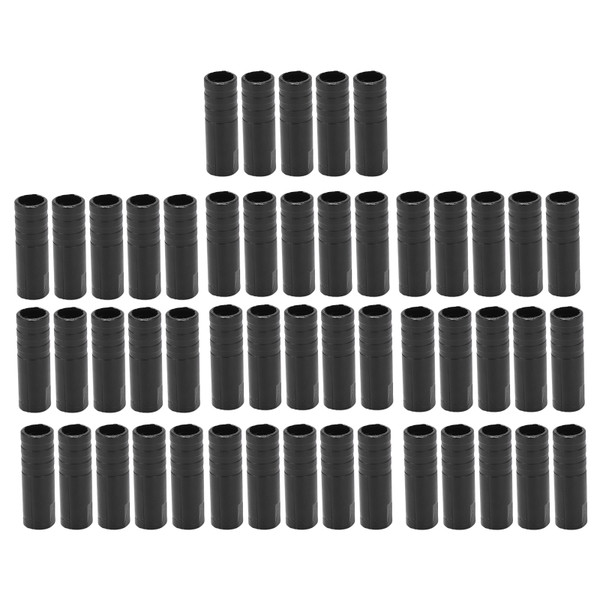 50pcs Cable End Crimps Bicycle Derailleur Shift Cable Wire End Caps for Mountain Road Bike Black