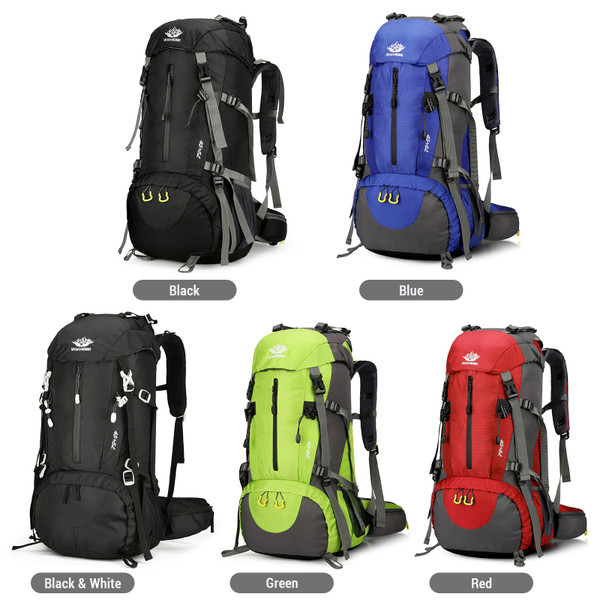50L Hiking Backpack Waterproof Camping Backpack with Rain Cover Travel Day Pack Bag with Shoe Compartment for Outdoor Backpacking Climbing