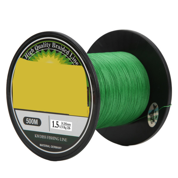 22lb Super Strong PE Fishing Line 500m 8 Strand Braided Fishing Line for Freshwater Saltwater Green1.5