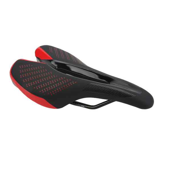 MTB Bicycle Saddle Cushion Bike Saddle Rail Hollow Breathable Soft Cushion with TaillightD911 Black Red