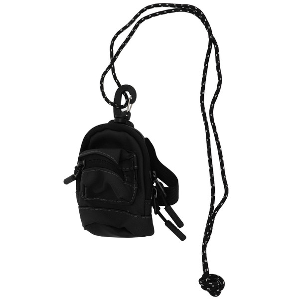 Accessories Storage Bag Coin Purse Portable Accessories Pouch Lanyard Pouch Coin Wallet for Key ID Card Black
