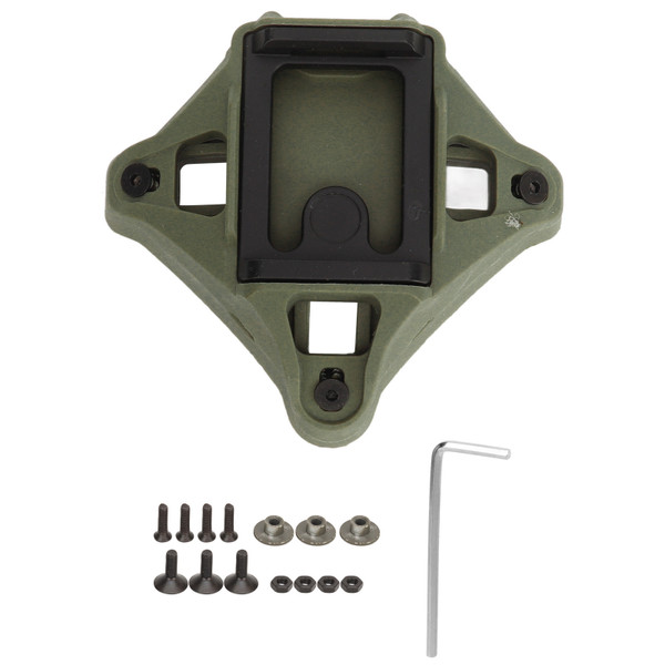 Helmet NVG Mount Shroud Nylon Alloy Universal Helmet NVG Adapter Mounting Bracket for Night Vision Goggles and Sports Camera Green