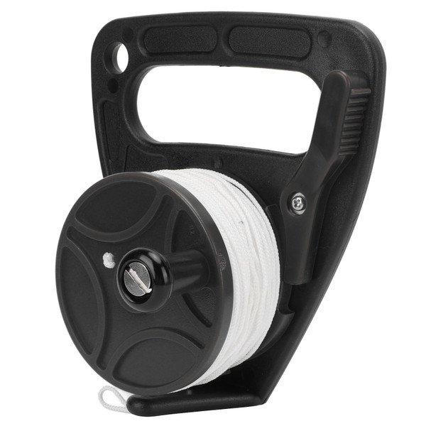 Diving Reels Dive Rope Spool Finger Reel Multi Purpose with 46m White Wire for Cave Exile DivingBlack