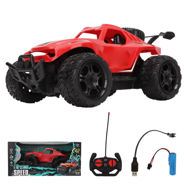 1/16 Remote Control Car 2.4GHZ Simulated Sound Effects 1/16 RC Car with Rubber Tires for Over 3 Years Old Kids Red