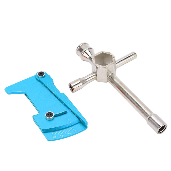 Cross Wrenches Maintenance Big Sleeve Hex Tools Multifunction RC Car 4WD Positioning Ruler KitBlue